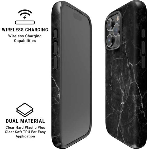 Black Marble iPhone 16 Pro Max Magsafe Impact Case